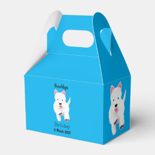 Cute white west highland terrier cartoon favour box
