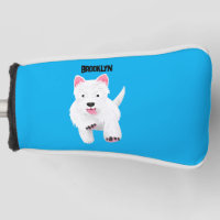 Cute white west highland terrier cartoon