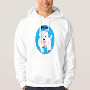 Cute white west highland terrier cartoon hoodie