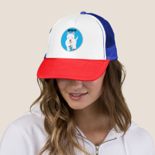 Cute white west highland terrier cartoon trucker hat