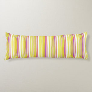 Cute white yellow stripes body cushion