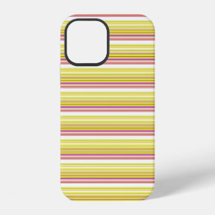 Cute white yellow stripes iPhone 12 case