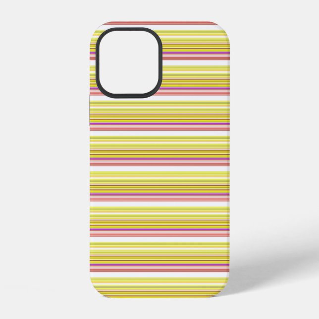 Cute white yellow stripes iPhone case (Back)