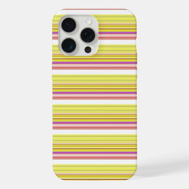 Cute white yellow stripes iPhone case (Back)