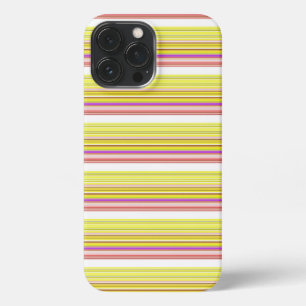 Cute white yellow stripes iPhone 13 pro max case