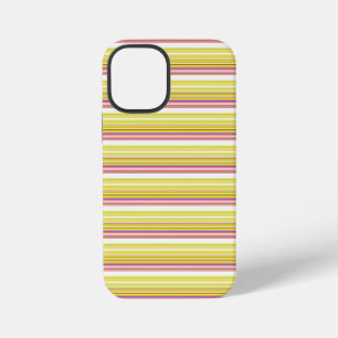 Cute white yellow stripes iPhone 12 mini case