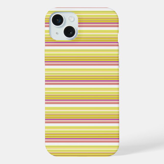 Cute white yellow stripes iPhone case (Back)