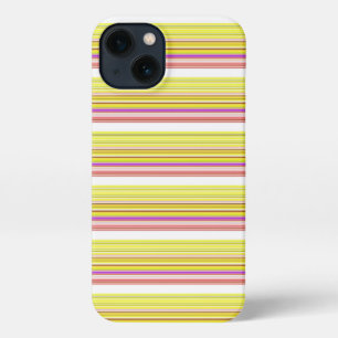 Cute white yellow stripes iPhone 13 case