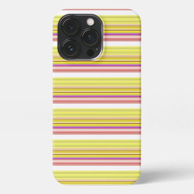 Cute white yellow stripes iPhone case (Back)