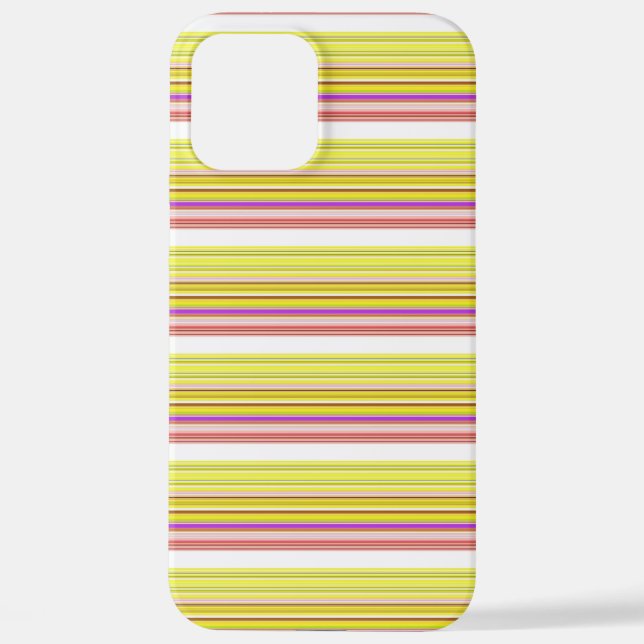 Cute white yellow stripes iPhone case (Back)
