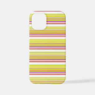 Cute white yellow stripes iPhone 12 mini case