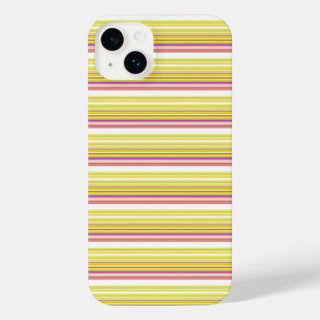 Cute white yellow stripes iPhone case (Back)