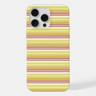 Cute white yellow stripes iPhone 15 pro max case