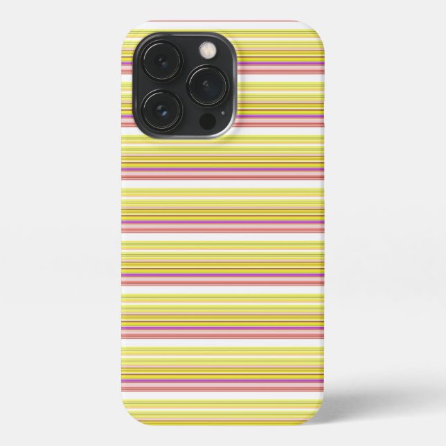 Cute white yellow stripes iPhone case (Back)