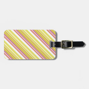 Cute white yellow stripes luggage tag