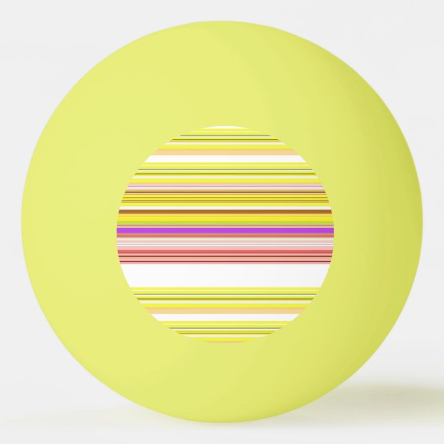 Cute white yellow stripes ping pong ball