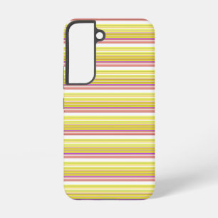 Cute white yellow stripes samsung galaxy case