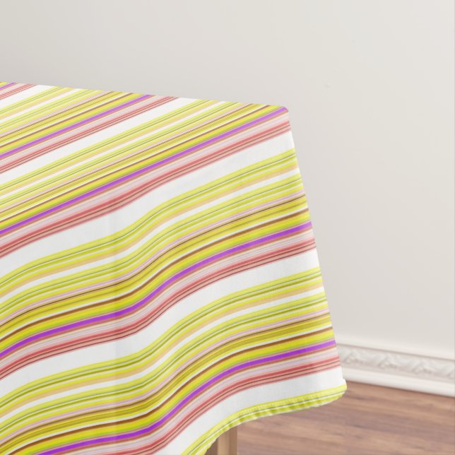 Cute white yellow stripes tablecloth (In Situ)