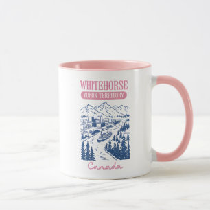 Cute Whitehorse Yukon Canada Pink Blue Landscape Mug