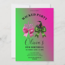 Cute Wicked Bow Birthday Party Invitation