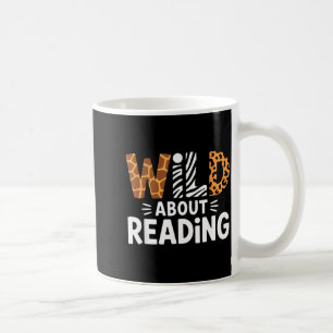 Cute wild about reading safari animal bookworm coffee mug