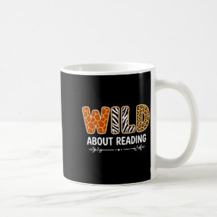 Cute wild about reading safari animal bookworm coffee mug