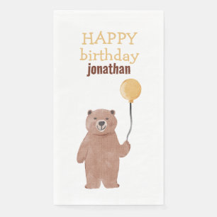 Cute Wild Animals Birthday Napkin