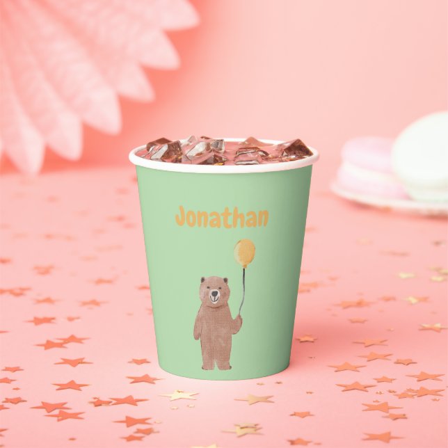 Cute Wild Animals Birthday Paper Cups (Insitu)