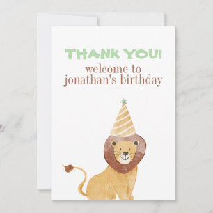 Cute Wild Animals Birthday Thank You Card