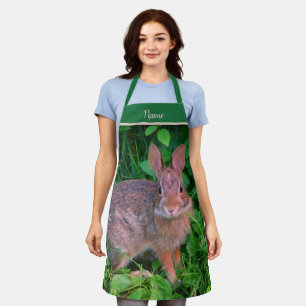 Cute Wild Brown Rabbit Personalised Animal  Apron