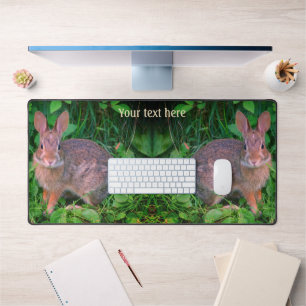 Cute Wild Brown Rabbit Wildlife Personalized Desk Mat
