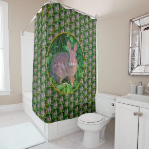 Cute Wild Brown Rabbit Wildlife Shower Curtain
