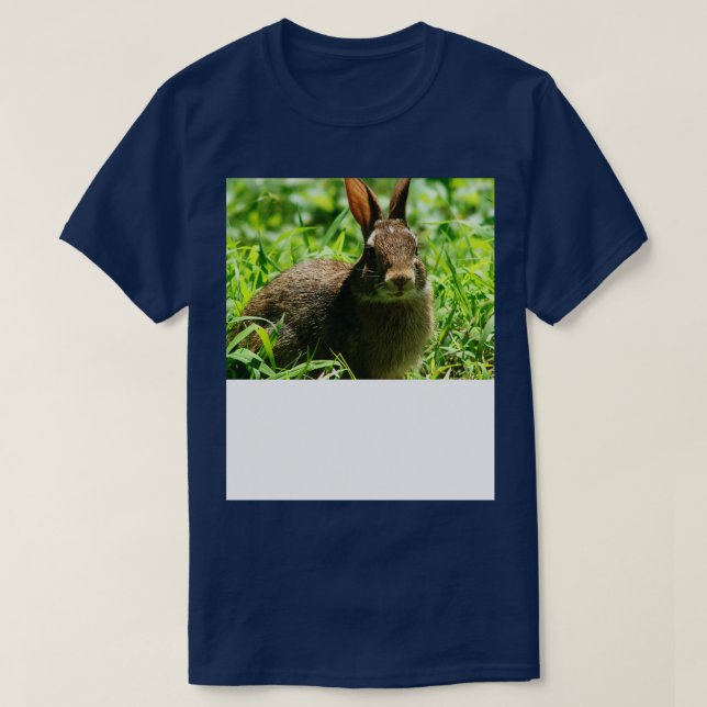 Cute Wild Bunny Enjoying the Sunlight T-Shirt (Design Front)