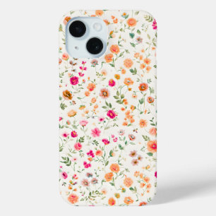 Cute Wild flower Patterned iPhone 15 Case