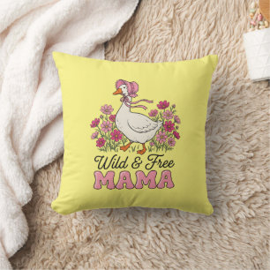 Cute wild free goose Mama Cushion