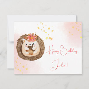 Cute wild Hedgehog Happy Birthday Card