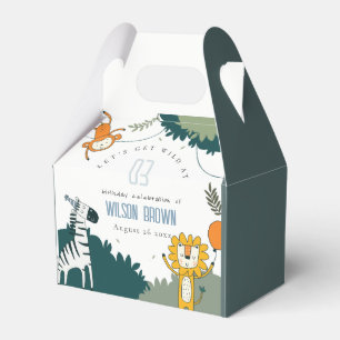 Cute Wild Jungle Animals Kids Any Age Birthday Favour Box