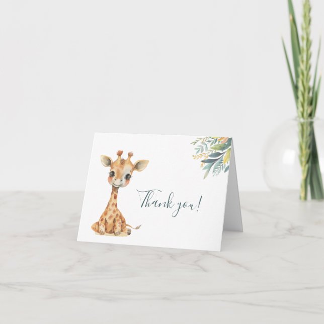 Cute Wild Jungle Animals Thank You Card (Front)
