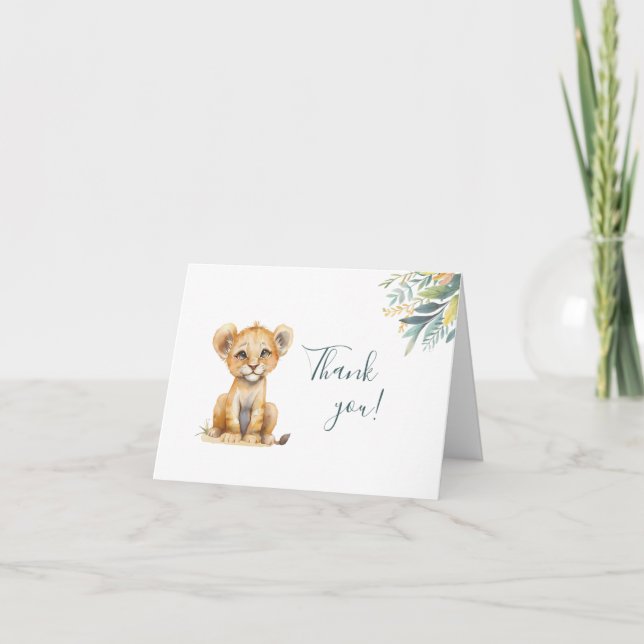 Cute Wild Jungle Animals Thank You Card (Front)