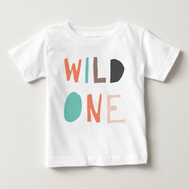Cute Wild One First Birthday Boho Tribal Baby T-Shirt (Front)