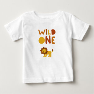 Cute "Wild One" First Birthday Lion Kids T-Shirt