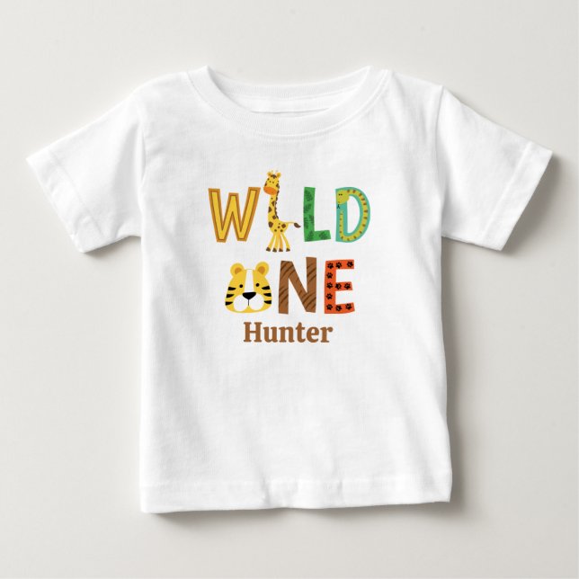 Cute Wild One first Birthday Tshirt  (Front)