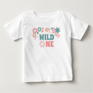Cute Wild One Girl 1st Birthday Baby T-Shirt