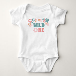 Cute Wild One Girl First Birthday Baby Bodysuit