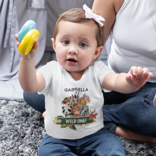 Cute Wild One Jungle Animals Toddler T-Shirt