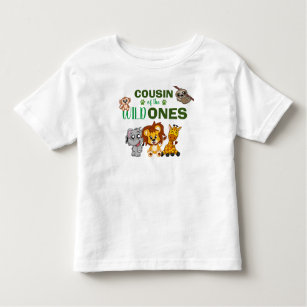 Cute Wild One Jungle Safari Animal Twins Cousin Toddler T-Shirt