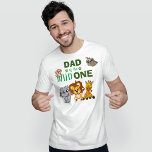 Cute Wild One Jungle Safari Zoo Animal Dad T-Shirt<br><div class="desc">Dad of the wild one! Is your little boy or girl turning one? This Wild One design is perfect for their 1st birthday to let their daddy show their excitement for their little one. The jungle safari theme features a cartoon illustrated monkey,  sloth,  elephant,  lion,  and giraffe!</div>