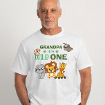 Cute Wild One Jungle Safari Zoo Animal Grandpa T-Shirt<br><div class="desc">Grandpa of the wild one! Is your little boy or girl turning one? This Wild One design is perfect for their 1st birthday to let their grandpa show his excitement for his grandchild. The jungle safari theme features a cartoon illustrated monkey,  sloth,  elephant,  lion,  and giraffe!</div>