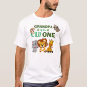 Cute Wild One Jungle Safari Zoo Animal Grandpa T-Shirt (Front)