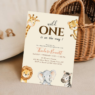 Cute Wild One Paw Print Baby Shower Invitation